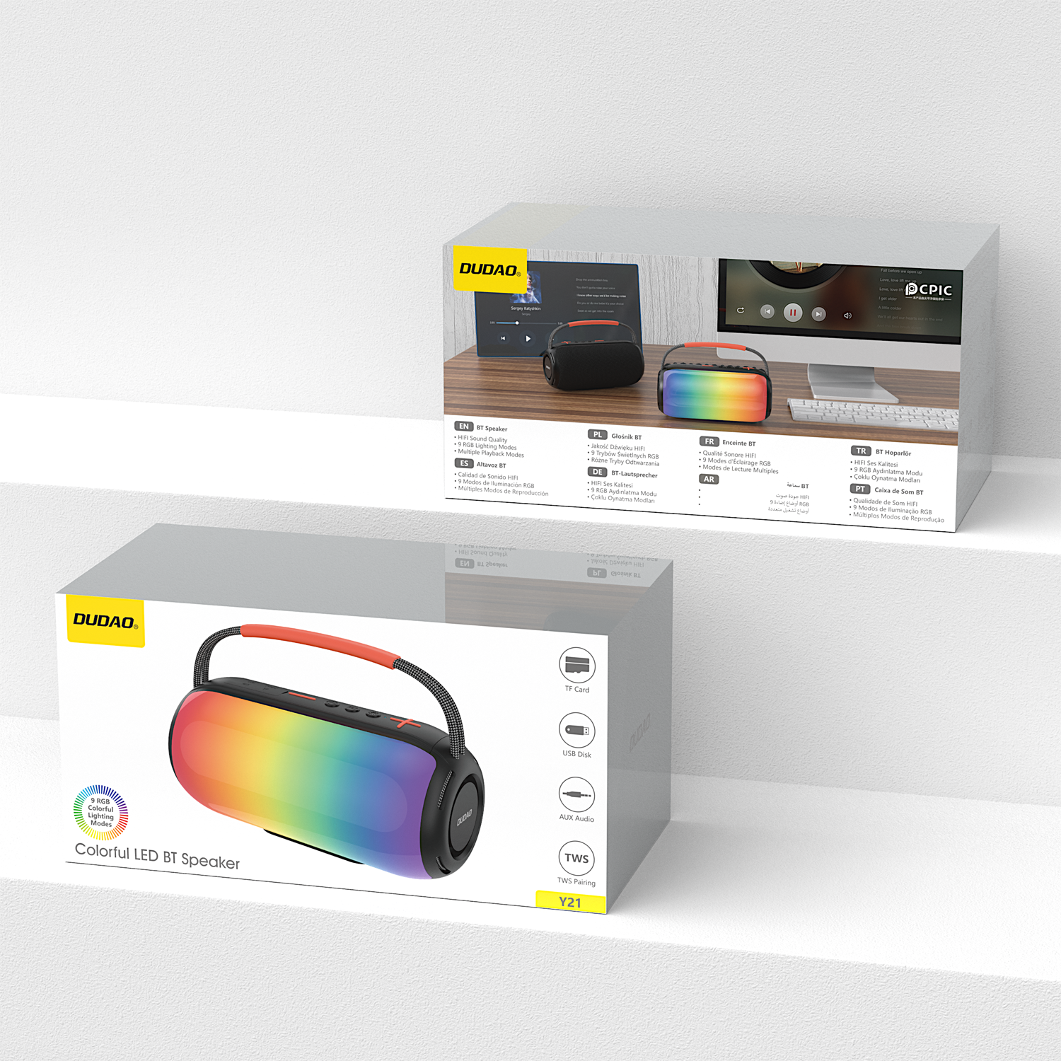 DUDAO Y21-B COLOR LED BLUETOOTH SPEAKER -BLK