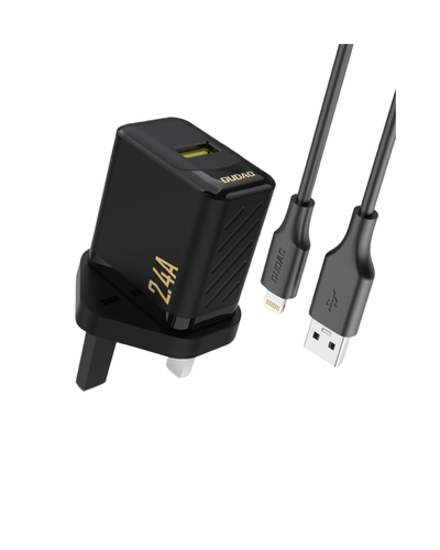DUDAO A23LUK-B 2.4A LIGHTNING HOME CHARGER 1.2M