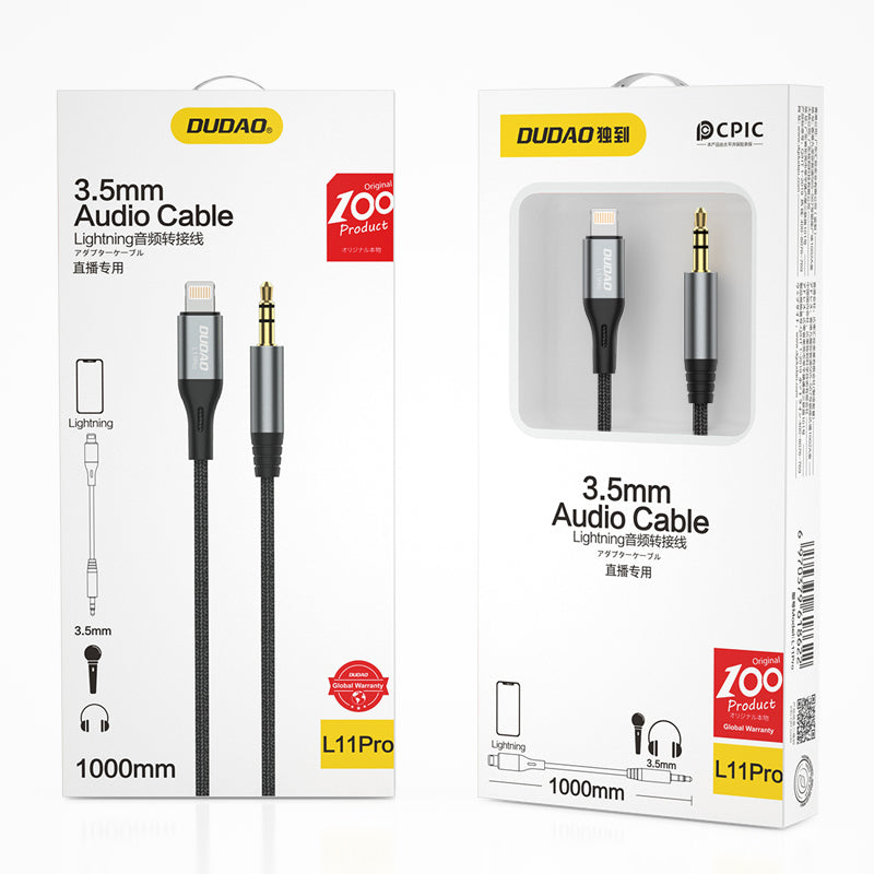DUDAO L11Pro lightning to 3.5mm  gray  for webcast