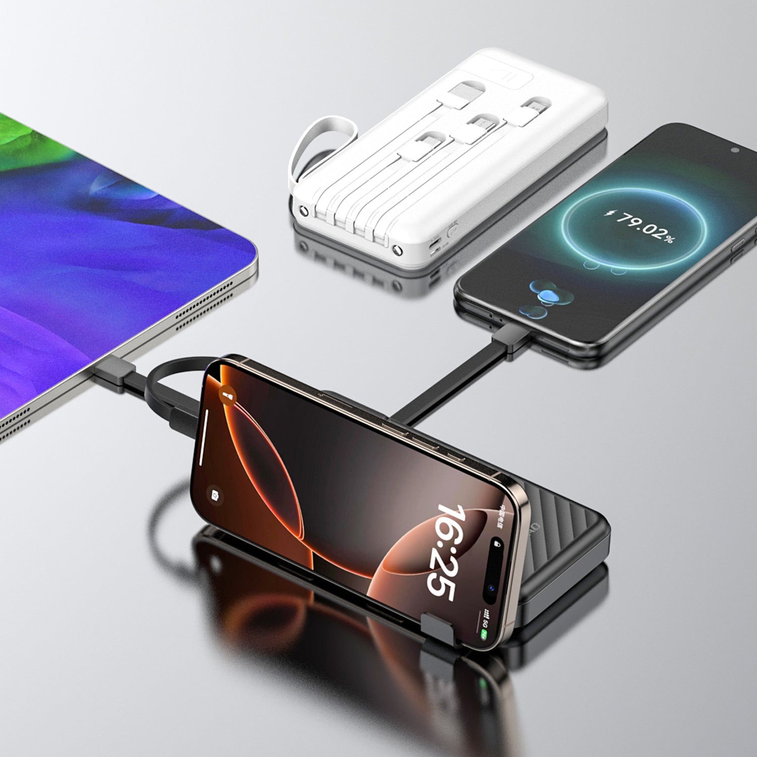 DUDAO K11-B1 10000 mah built-in cable with phone holder