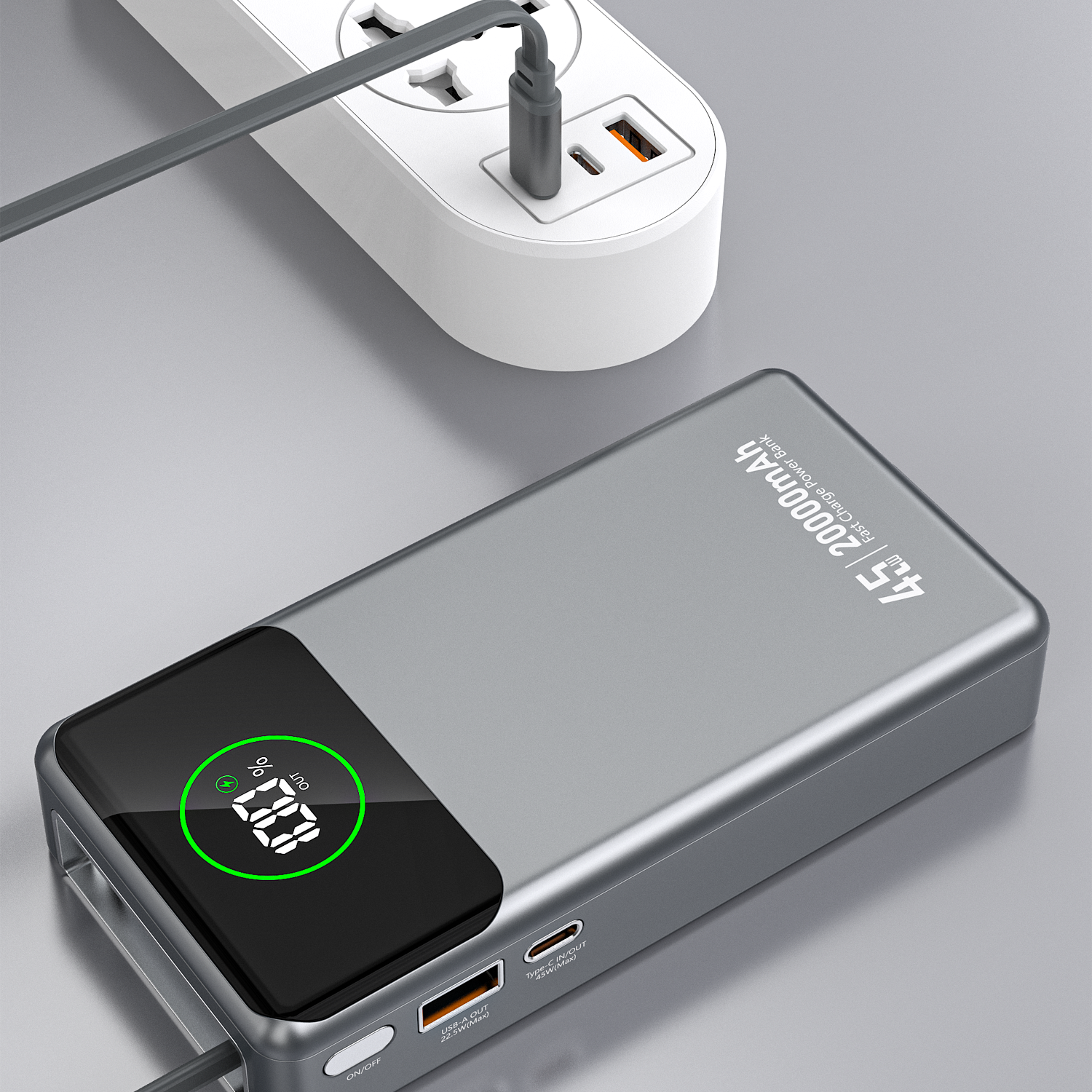 DUDAO K31PRO-G1 PD45W built-in retractable cable power bank 20000mAh