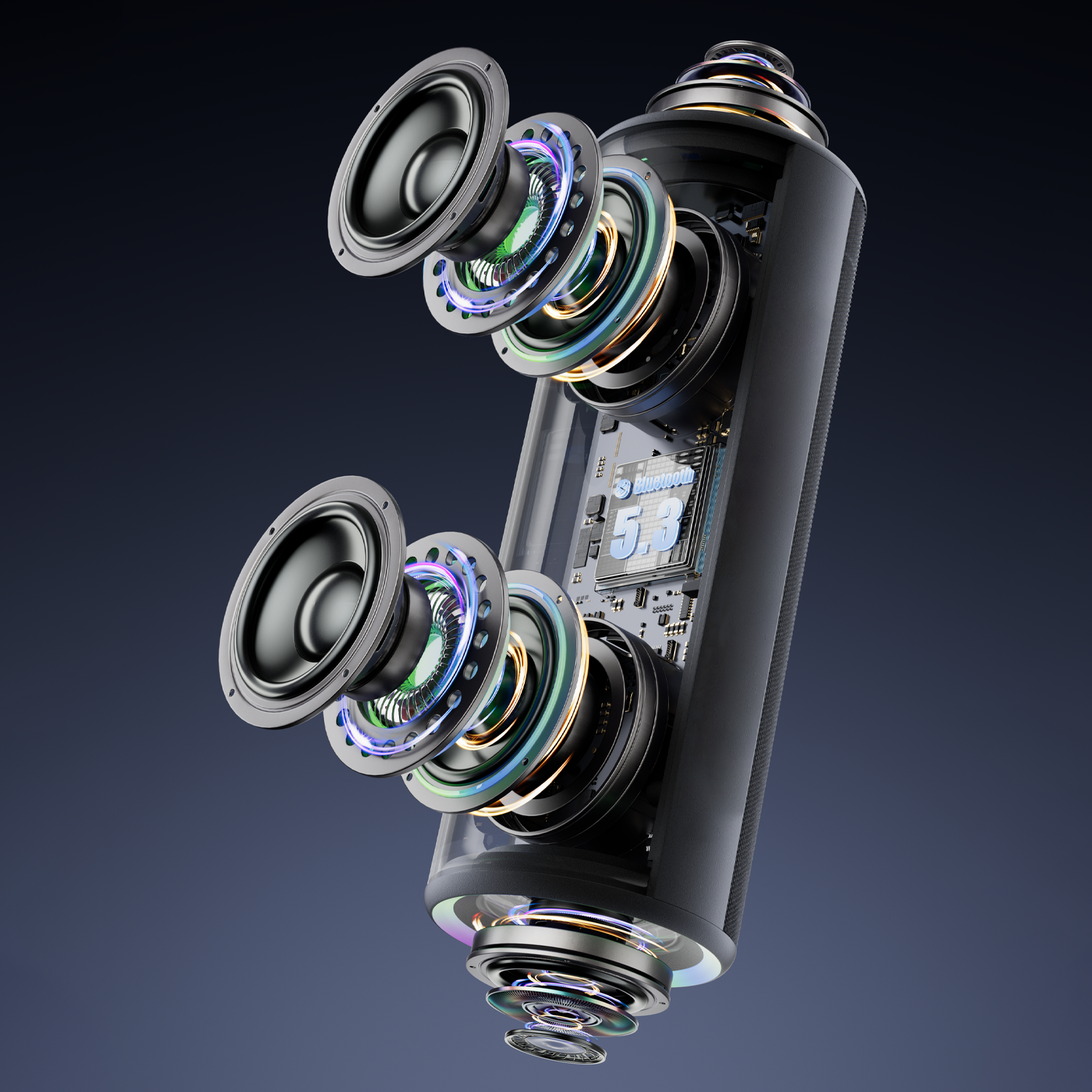 DUDAO Y21-B COLOR LED BLUETOOTH SPEAKER -BLK