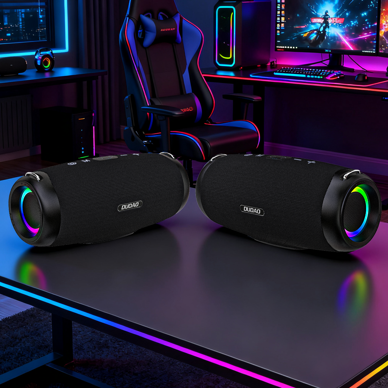 DUDAO Y21PRO-B COLOR LED BLUETOOTH SPEAKER -BLK