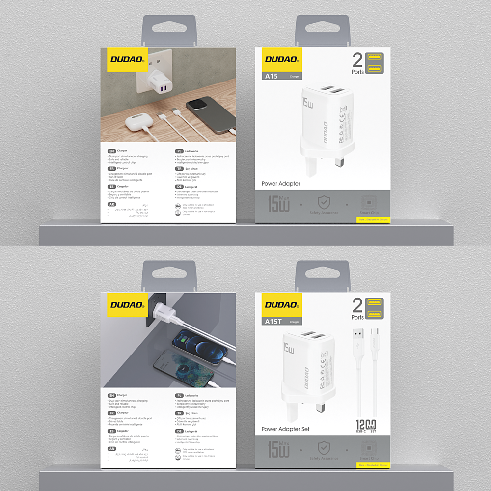 DUDAO A15UKT PD15W fast charge TYPE-C set （UK standard）