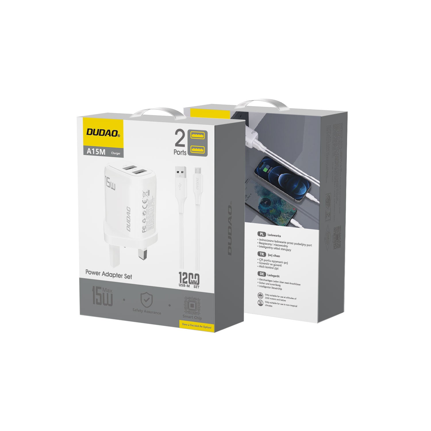 DUDAO A15UKM PD15W fast charger MICRO set（UK standard）