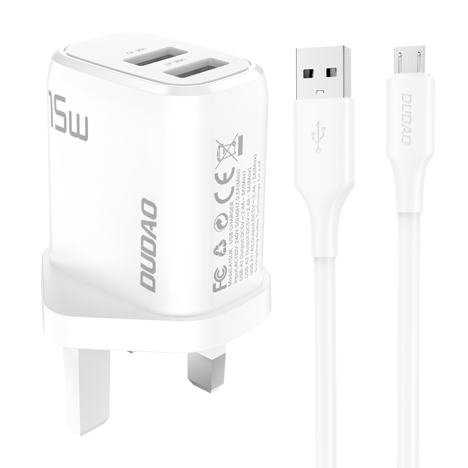 DUDAO A15UKT PD15W fast charge TYPE-C set （UK standard）