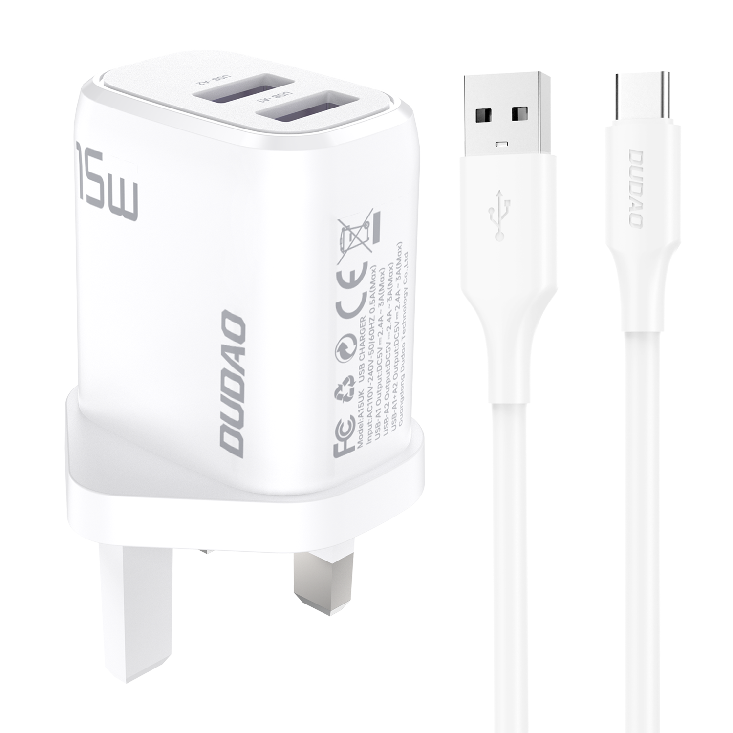 DUDAO A15UKT PD15W fast charge TYPE-C set （UK standard）