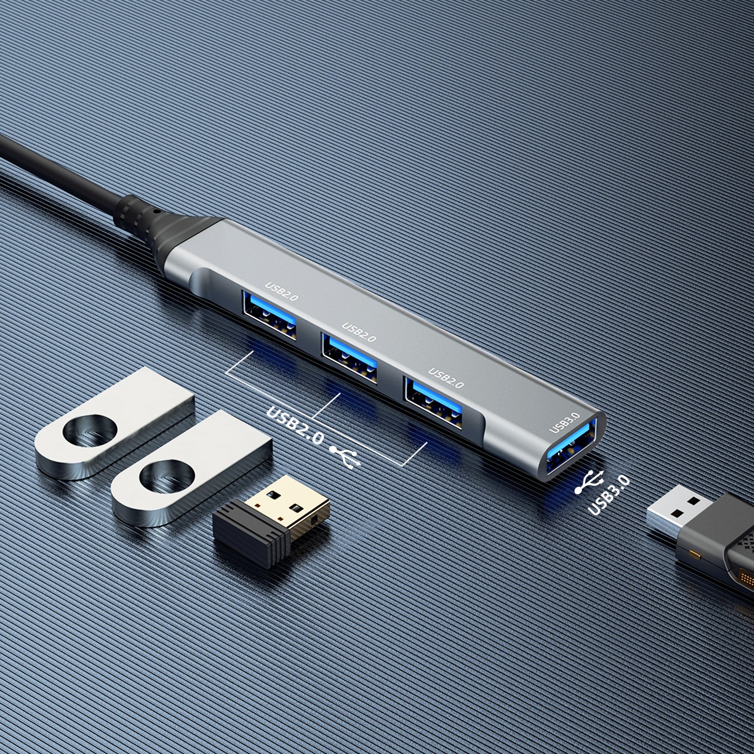DUDAO A16B 4IN1   USB 3.00 HUB gray
