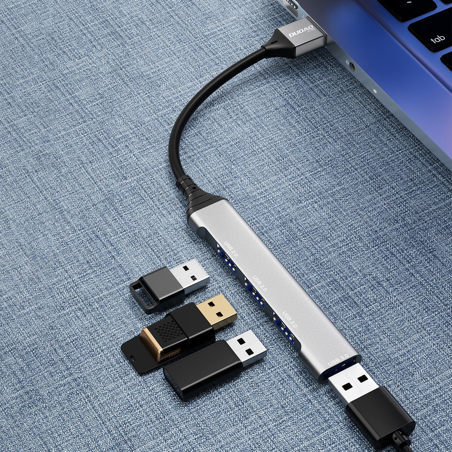 DUDAO A16B 4IN1   USB 3.00 HUB gray