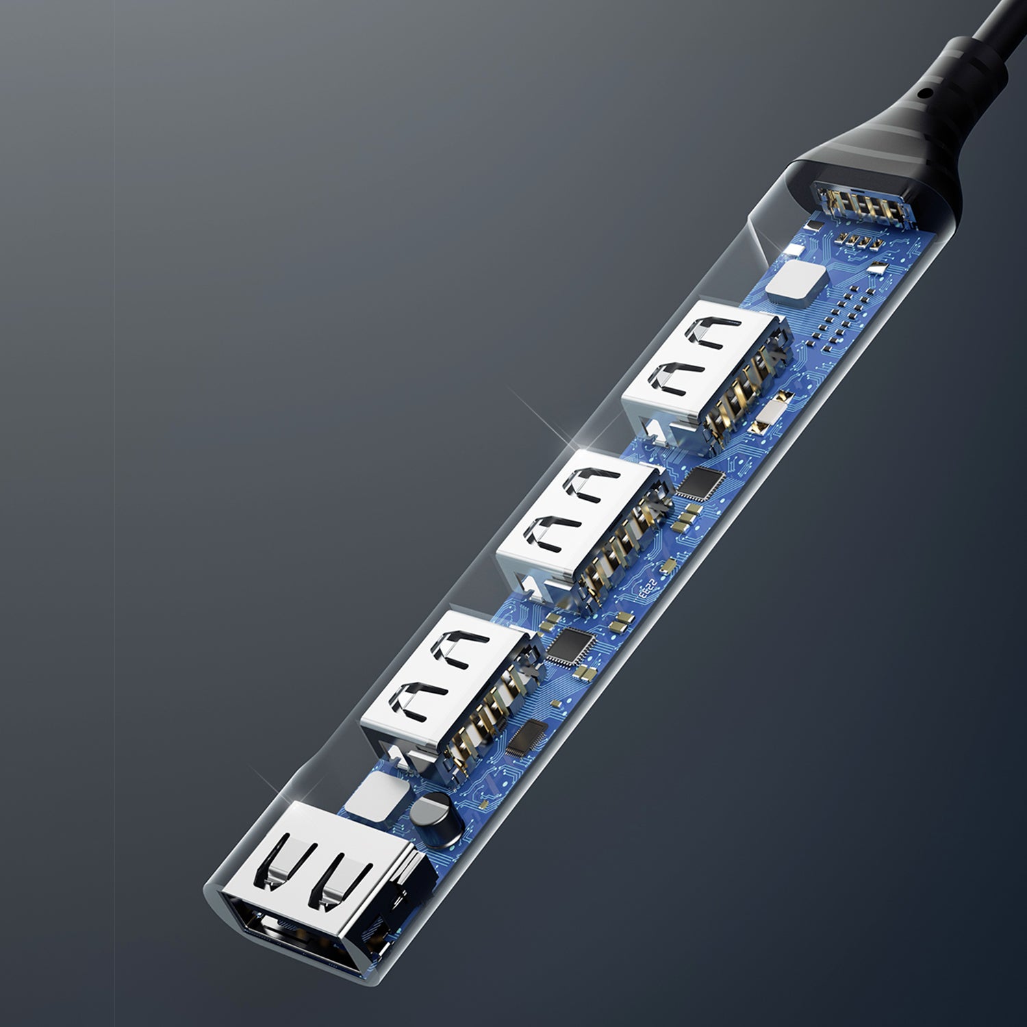 DUDAO A16B 4IN1   USB 3.00 HUB gray
