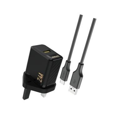 DUDAO A23TUK-B 2.4A TYPE-C HOME CHARGER 1.2M
