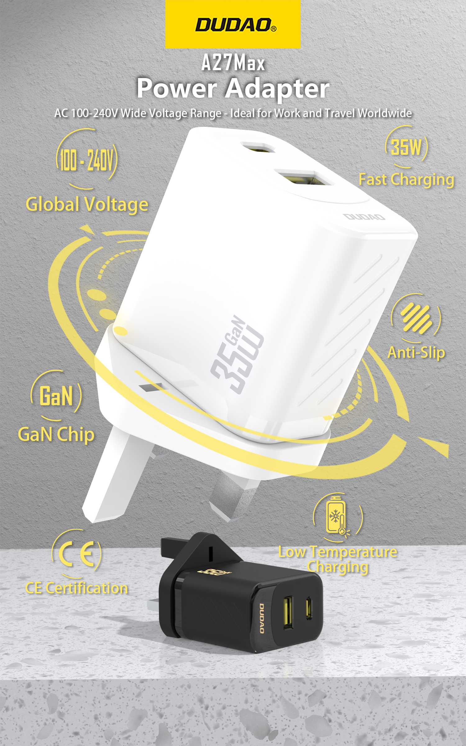 DUDAO A27MaxUK-W PD+QC 35W  UK PLUG