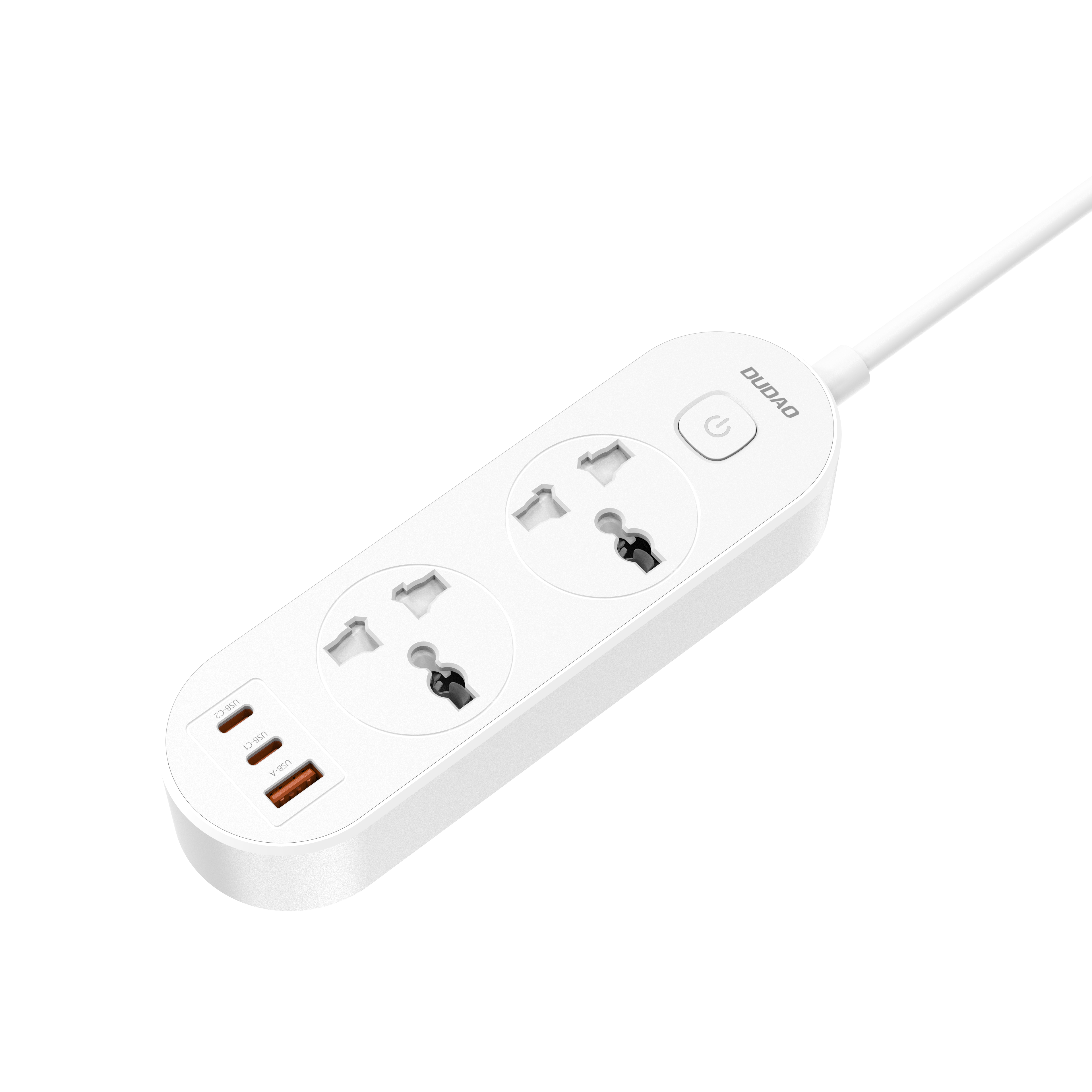 DUDAO C7UK-W1 2500W 5 IN 1 Function Outlet Extender socket USB*1+Type-C*2 1600mm（UK）