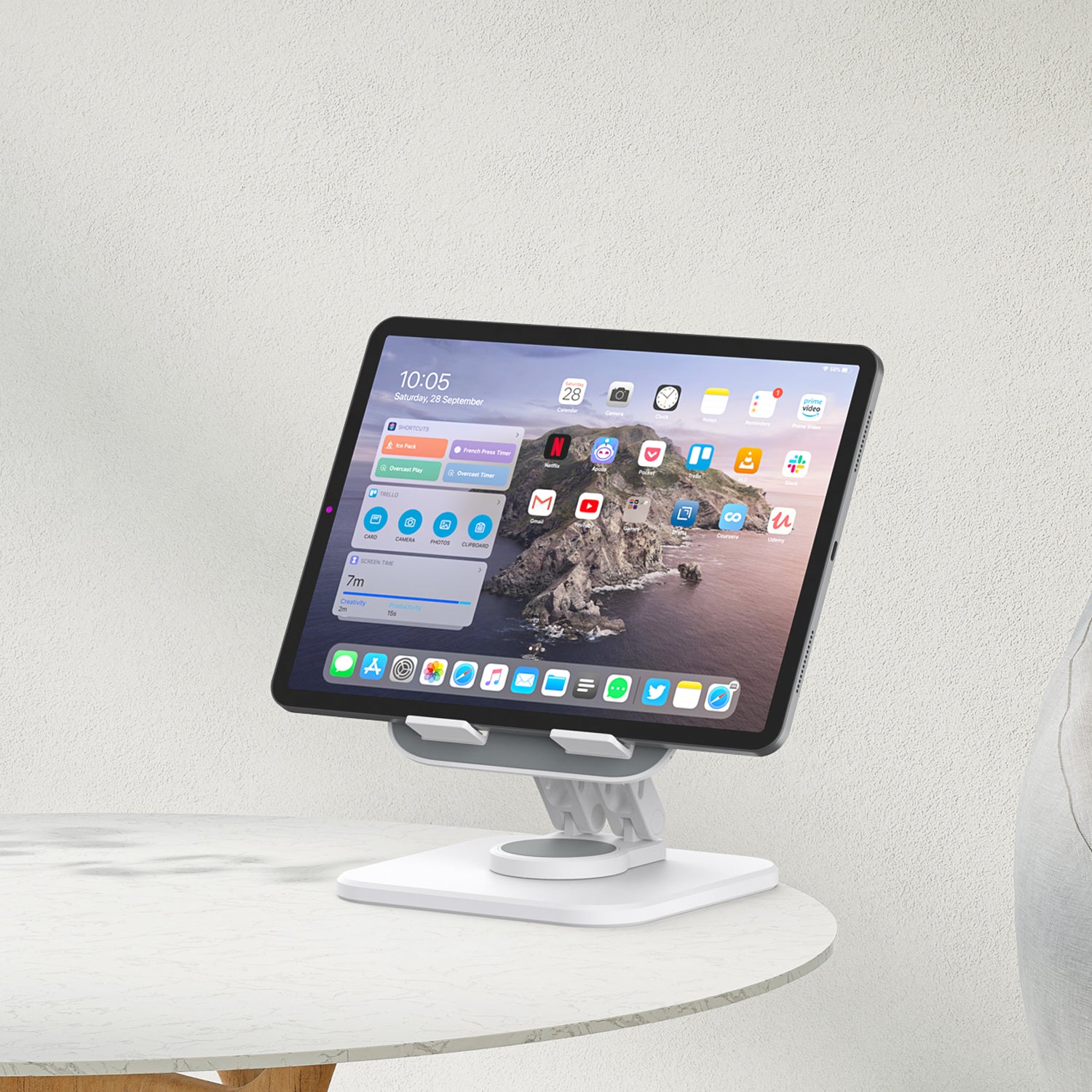 DUDAO F10Max-W1 360° foldable desktop holder white