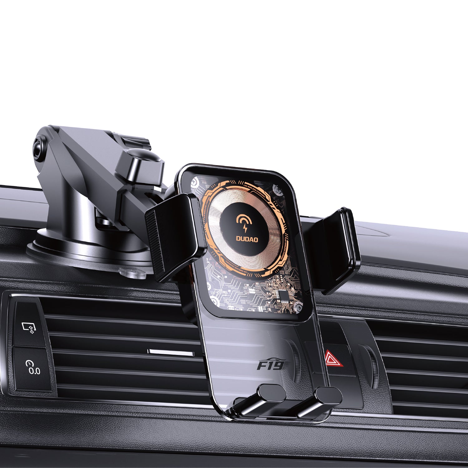 DUDAO F19 15W wireless charging holder extension-type suction + air outlet