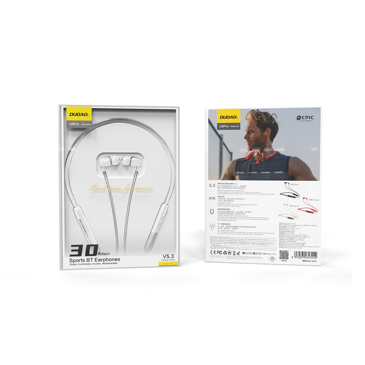 DUDAO U5Pro In-earbuds black white orange