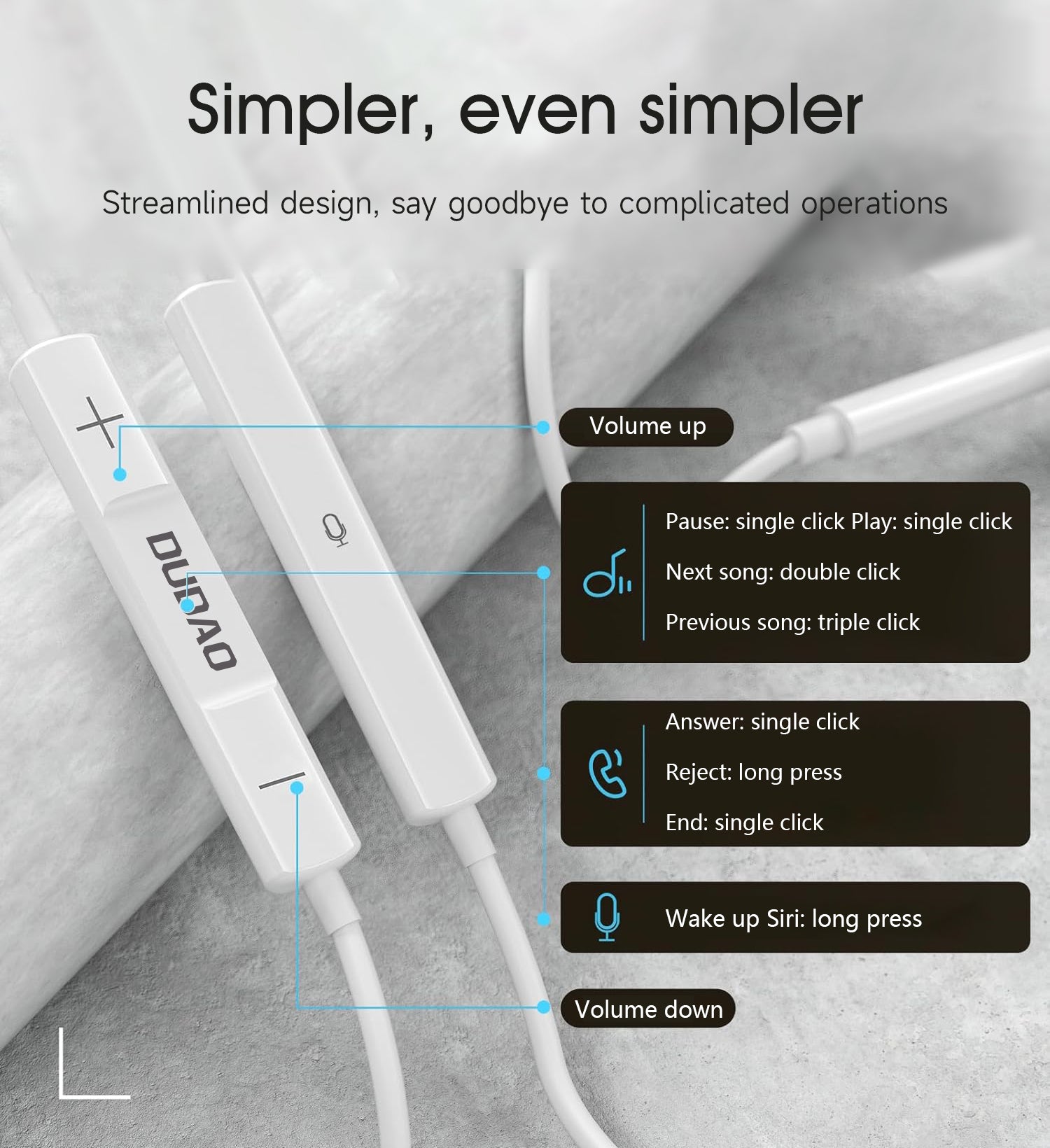DUDAO X15L lightning Single-side wired earphone