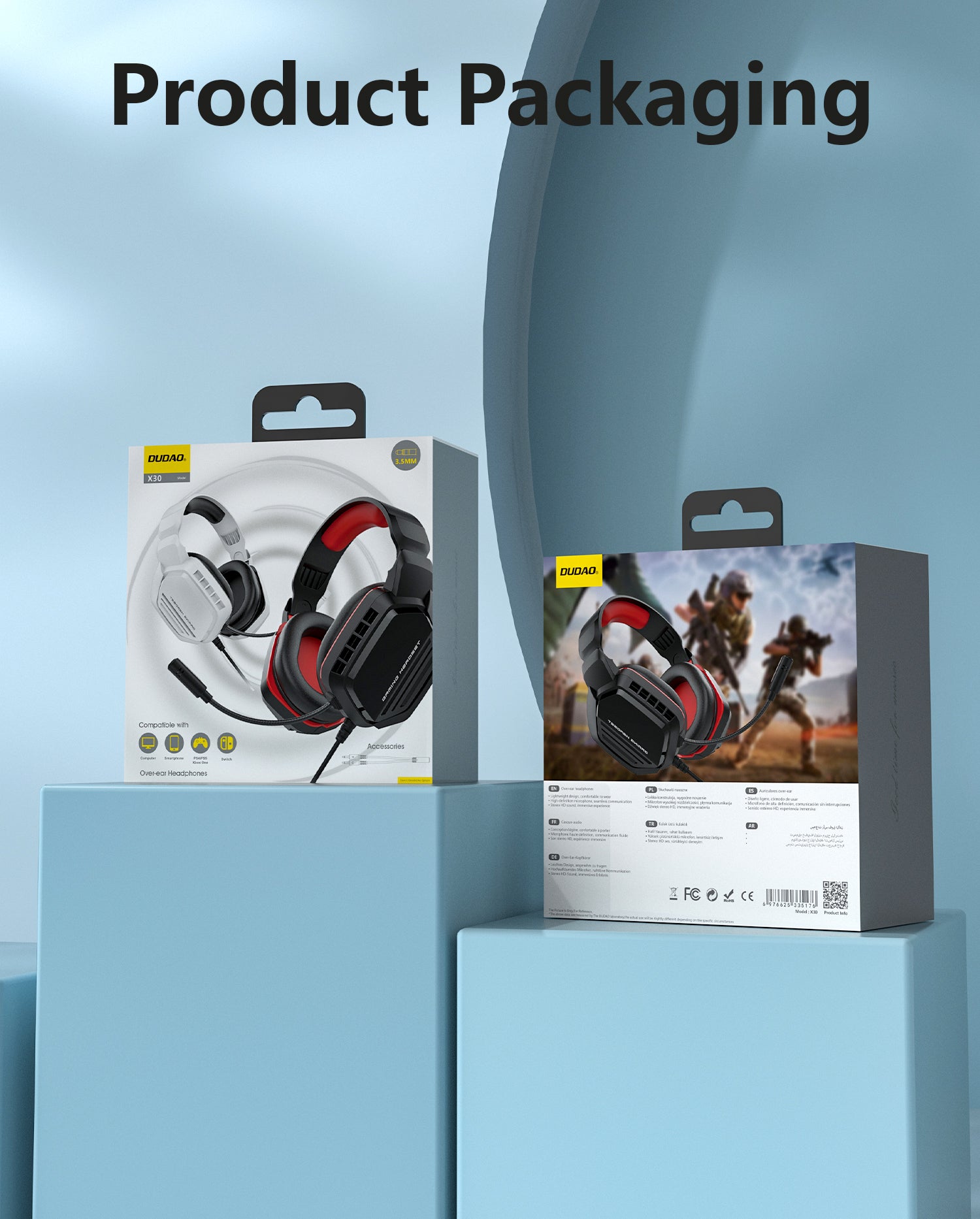 DUDAO X30-R 3.5mm game headphone red