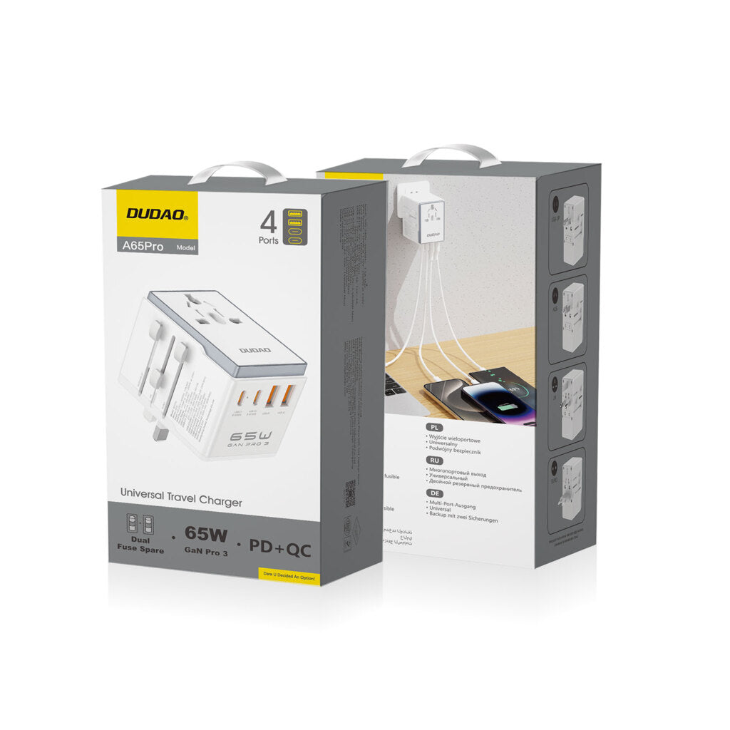 DUDAO A65PRO-W 65W UNIVERSAL TRAVEL CHARGER -WHT